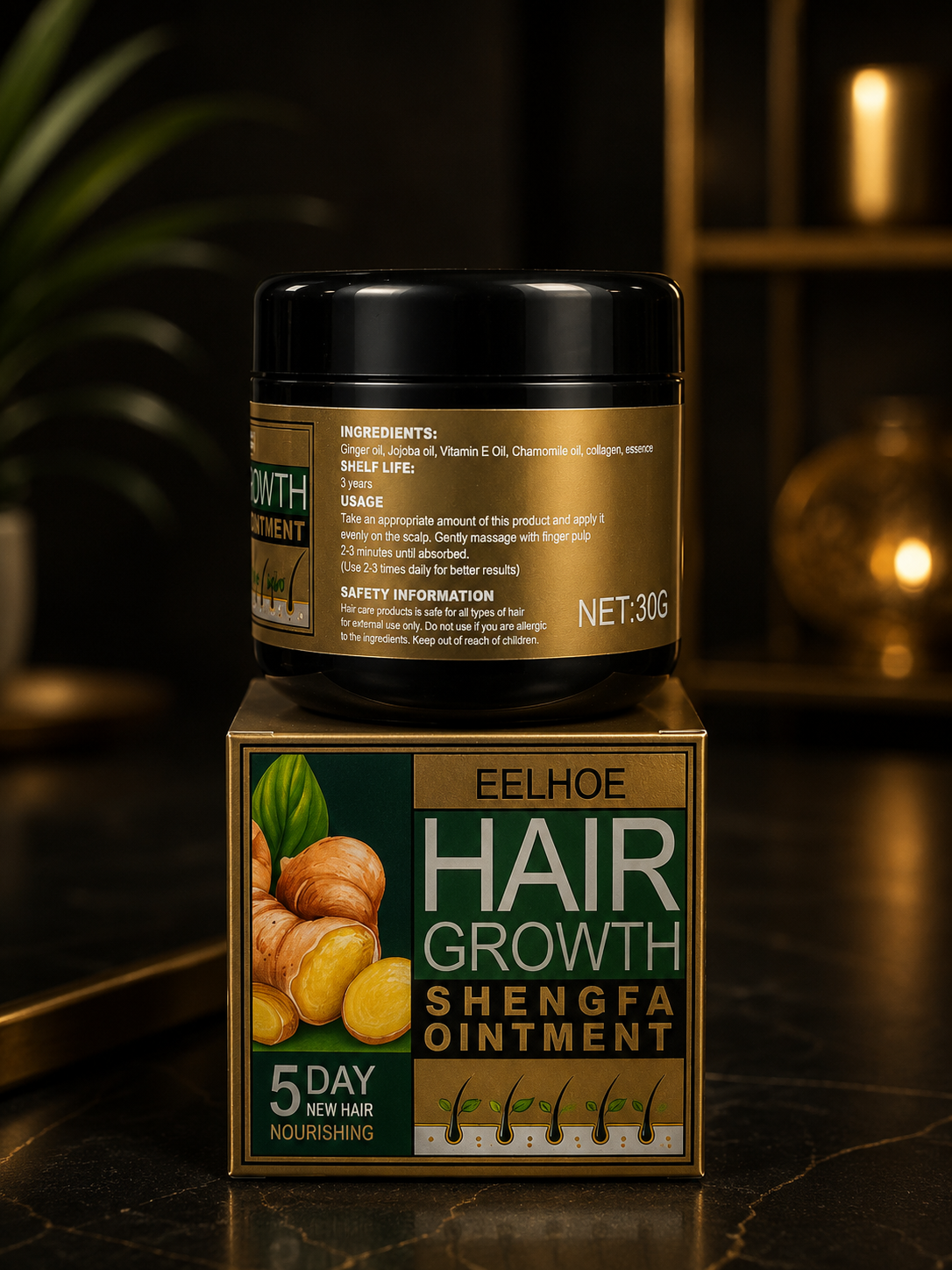 EELHOE Hair Growth Crema de jengibre - crece cabello