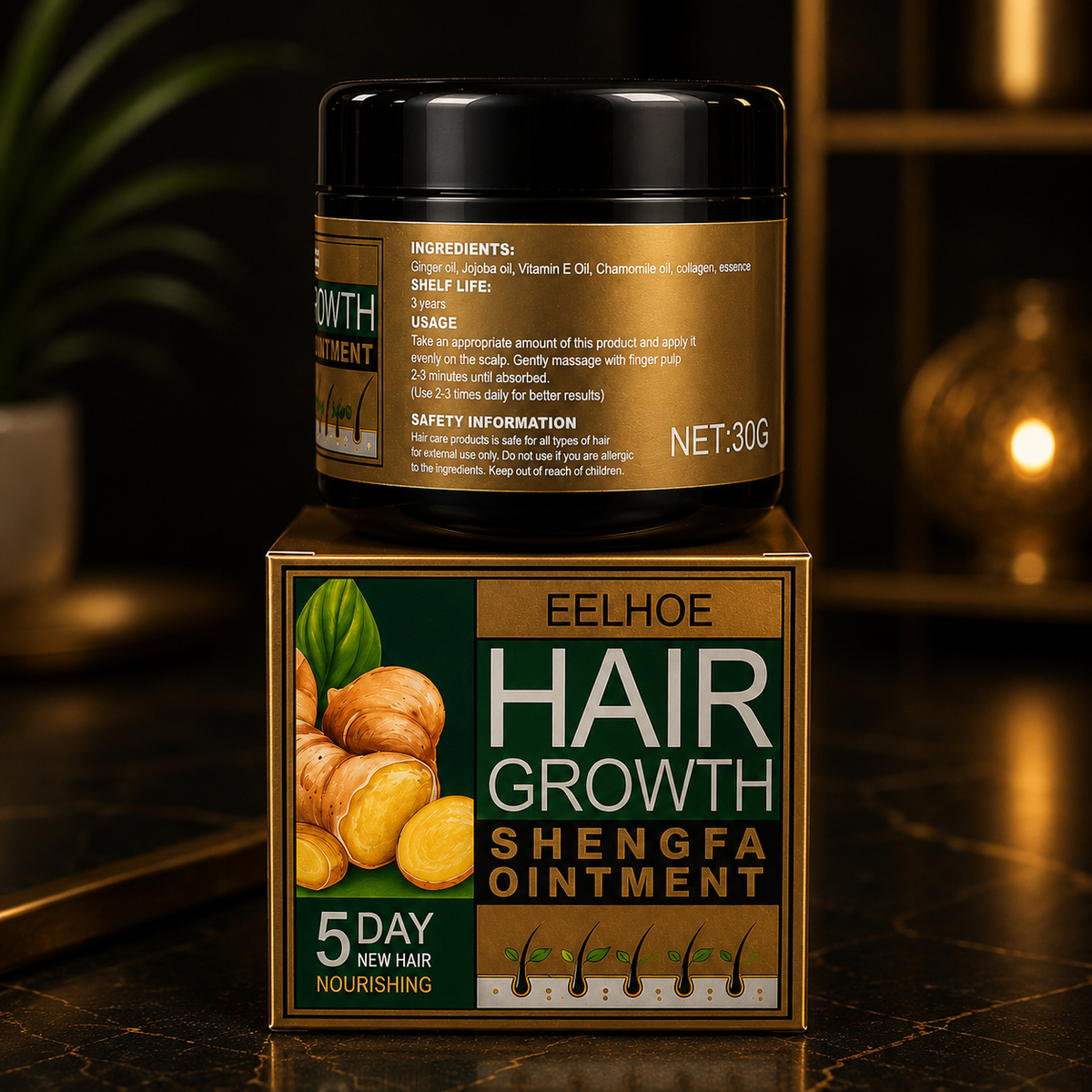 EELHOE Hair Growth Crema de jengibre - crece cabello